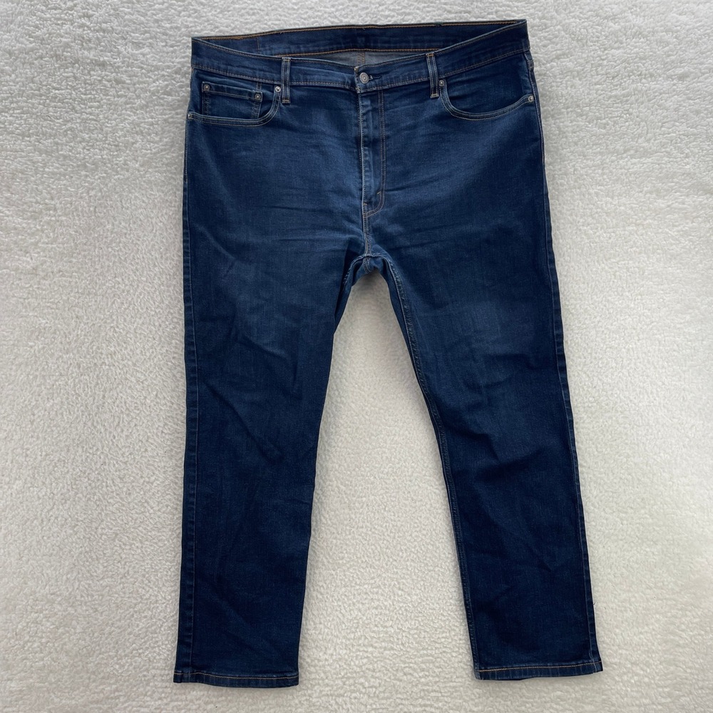 Levis 502 Jeans Mens 40x30 Blue Taper Dark Wash Stretch Denim Preppy Grunge